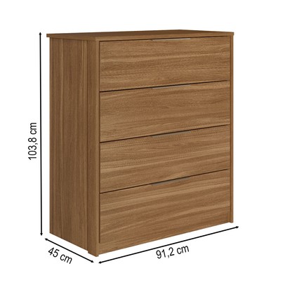 Cômoda Alia 4 Gavetas Amêndola Touch - Demóbile