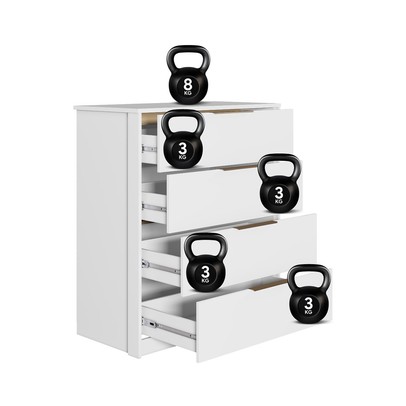 Cômoda Alia 4 Gavetas Branco - Demóbile