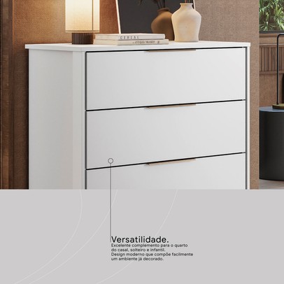 Cômoda Alia 4 Gavetas Branco - Demóbile