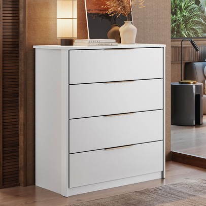 Cômoda Alia 4 Gavetas Branco - Demóbile