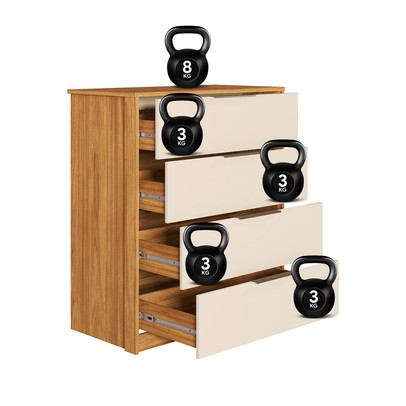 Cômoda Alia 4 Gavetas Cinamon/Off-White - Demóbile