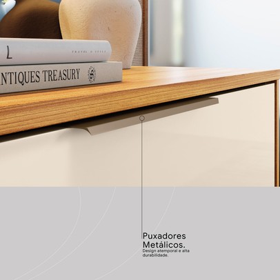 Cômoda Alia 4 Gavetas Cinamon/Off-White - Demóbile