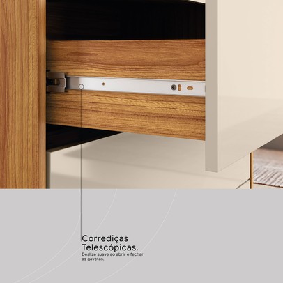 Cômoda Alia 4 Gavetas Cinamon/Off-White - Demóbile