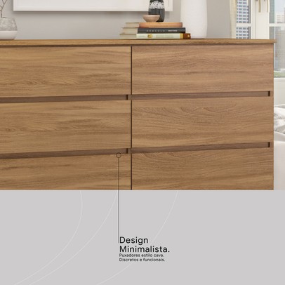 Cômoda Sintra 8 Gavetas Amêndola Touch - Demóbile