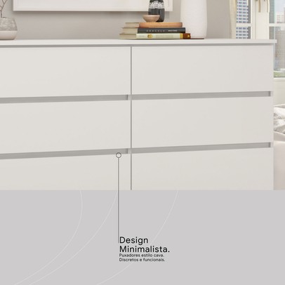 Cômoda Sintra 8 Gavetas Branco - Demóbile