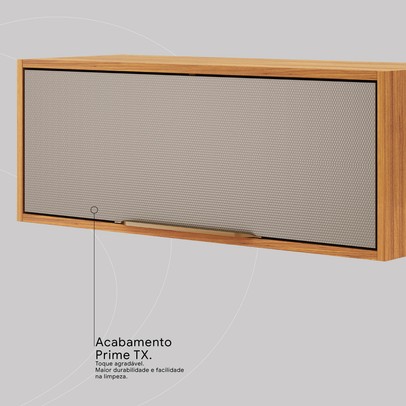 Armário Aéreo Cozinha 80cm Plena 1 Porta Cinamon/Nude - Demóbile