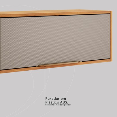 Armário Aéreo Cozinha 80cm Plena 1 Porta Cinamon/Nude - Demóbile