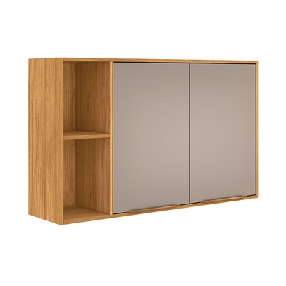 Armário Aéreo Cozinha Plena 2 Portas 120cm Cinamon/Nude Prime Tx - Demóbile