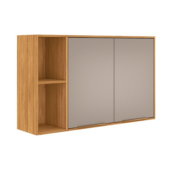 Armário Aéreo Cozinha Plena 2 Portas 120cm Cinamon/Nude Prime Tx - Demóbile