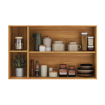 Armário Aéreo Cozinha Plena 2 Portas 120cm Cinamon/Nude Prime Tx - Demóbile