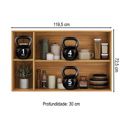 Armário Aéreo Cozinha Plena 2 Portas 120cm Cinamon/Nude Prime Tx - Demóbile