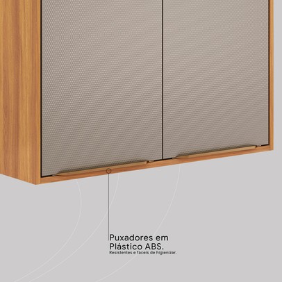 Armário Aéreo Cozinha Plena 2 Portas 80cm Cinamon/Nude Prime Tx - Demóbile