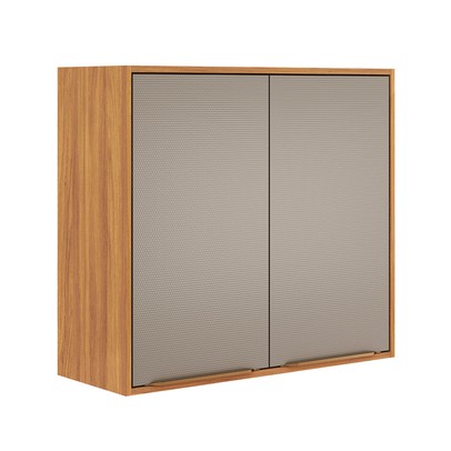 Armário Aéreo Cozinha Plena 2 Portas 80cm Cinamon/Nude Prime Tx - Demóbile