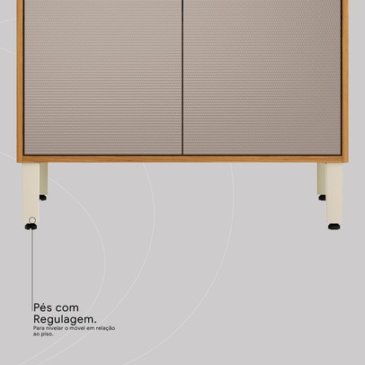 Balcão de Cozinha Plena 2 Portas 80cm Cinamon/Nude Prime Tx - Demóbile