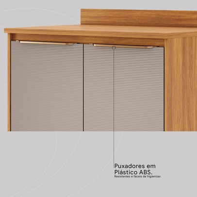 Balcão de Cozinha Plena 2 Portas 80cm Cinamon/Nude Prime Tx - Demóbile