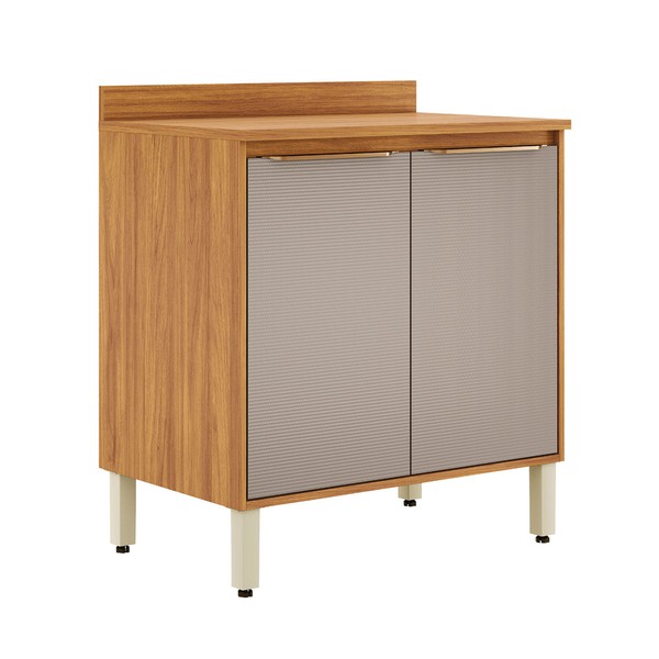 Balcão de Cozinha Plena 2 Portas 80cm Cinamon/Nude Prime Tx - Demóbile