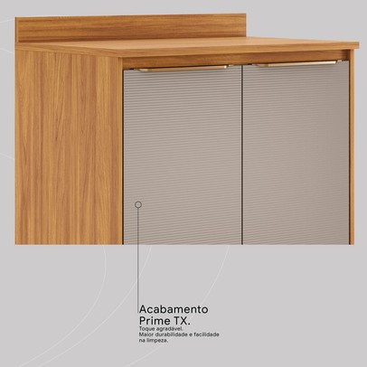 Balcão de Cozinha Plena 2 Portas 80cm Cinamon/Nude Prime Tx - Demóbile