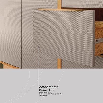 Balcão Cozinha Plena 2 Portas 3 Gavetas para Pia 120cm Cinamon/Nude Prime Tx - Demóbile