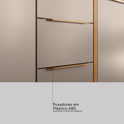 Balcão Cozinha Plena 2 Portas 3 Gavetas para Pia 120cm Cinamon/Nude Prime Tx - Demóbile