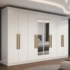 Guarda-Roupa Casal Odisseia Plus 8 Portas 4 Gavetas com Espelho Branco - Maxel
