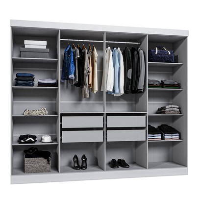 Guarda-Roupa Casal Odisseia Plus 8 Portas 4 Gavetas Branco - Maxel