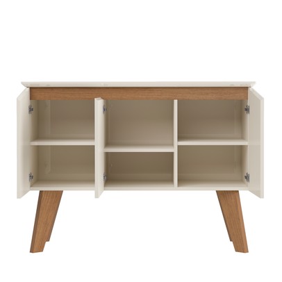 Aparador Balcão Buffet 3 Portas Oásis Off White/Cinamomo - Artely