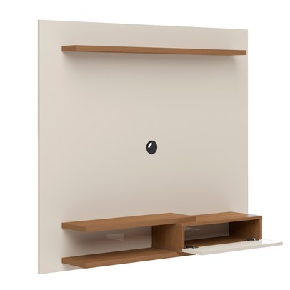 Painel para TV Até 50 Polegadas 1 Porta Monza Off White/Cinamomo C/ Suporte para TV - Artely