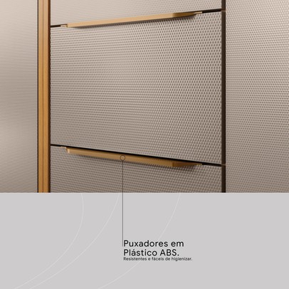 Paneleiro Plena 4 Portas 1 Gaveta com Vidro Cinamon/Nude - Demóbile