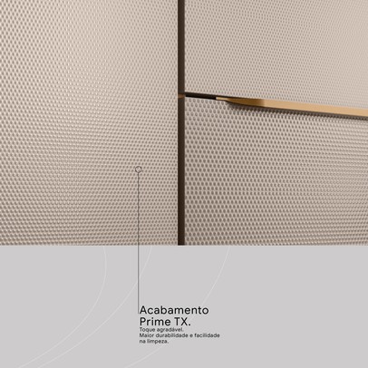 Paneleiro Plena 4 Portas 1 Gaveta com Vidro Cinamon/Nude - Demóbile