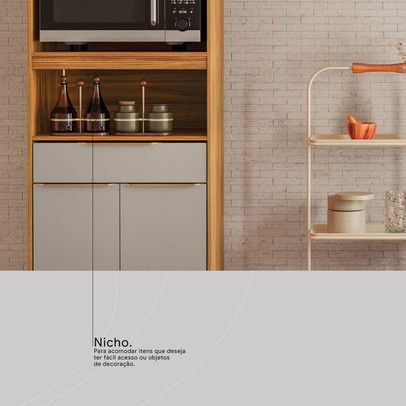 Cozinha Completa Plena 9 Portas 4 Gavetas Cinamon/Nude - Demóbile