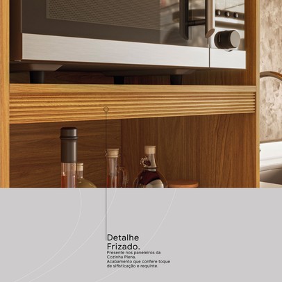 Cozinha Completa Plena 12 Portas 4 Gavetas Cinamon/Nude - Demóbile