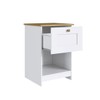 Mesa de Cabeceira Americano 1 Gaveta Branco/Ipê - Decibal