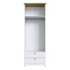 Guarda-Roupa Solteiro Americano 2 Portas 2 Gavetas Branco/Ipê - Decibal