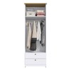 Guarda-Roupa Solteiro Americano 2 Portas 2 Gavetas Branco/Ipê - Decibal