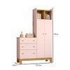 Guarda-Roupa Infantil Flora 2 Portas 3 Gavetas Rosa Acetinado - Qmovi