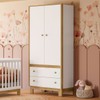 Guarda-Roupa de Bebê Flora 2 Portas 2 Gavetas Branco Acetinado  - Qmovi
