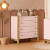 Cômoda de Bebê Flora 4 Gavetas Rosa Acetinado - Qmovi