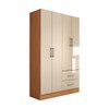 Guarda-Roupa Solteiro Vittorio 4 Portas 2 Gavetas Cinamomo/Off White - Panorama Móveis