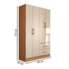 Guarda-Roupa Solteiro Vittorio 4 Portas 2 Gavetas Cinamomo/Off White - Panorama Móveis
