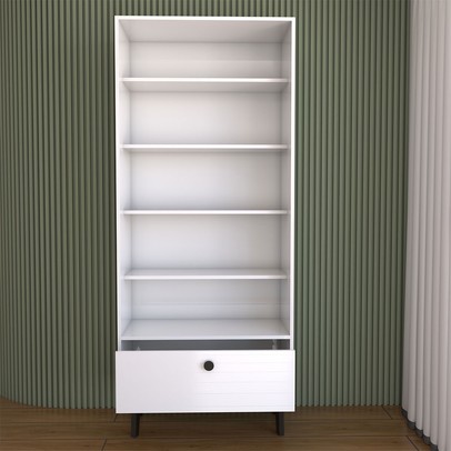 Cristaleira Bellagio 2 Portas 1 Gaveta com Vidro Branco - Panorama Móveis