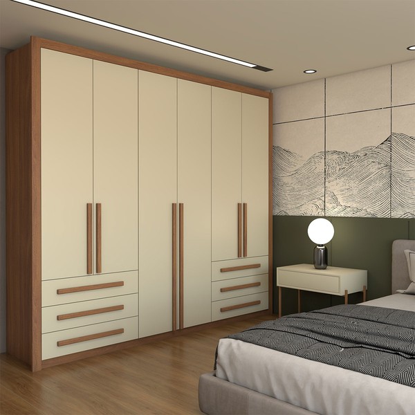 Guarda-Roupa Casal Nobile Plus 6 Portas 6 Gavetas Cinamomo/Off White - Panorama Móveis