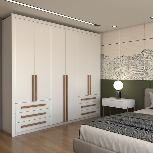 Guarda-Roupa Casal Nobile Plus 6 Portas 6 Gavetas Branco - Panorama Móveis