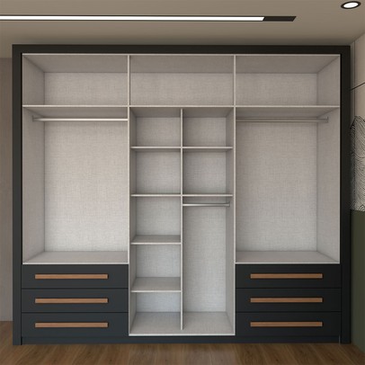 Guarda-Roupa Casal Nobile Plus 6 Portas 6 Gavetas Preto - Panorama Móveis