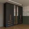 Guarda-Roupa Casal Nobile Plus 6 Portas 6 Gavetas com Espelho Preto - Panorama Móveis