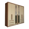 Guarda-Roupa Casal Nobile Plus 6 Portas 6 Gavetas com Espelho Cinamomo/Off White - Panorama Móveis