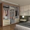 Guarda-Roupa Casal Nobile Plus 6 Portas 6 Gavetas com Espelho Cinamomo/Off White - Panorama Móveis