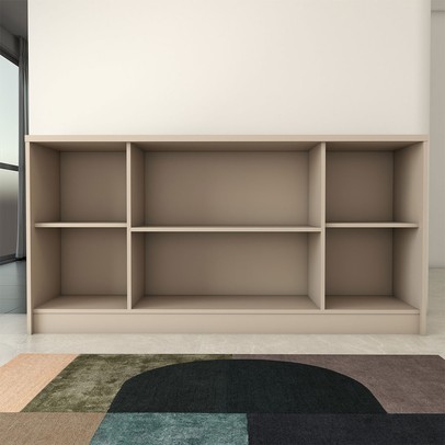 Balcão Buffet Lusso 4 Portas 3 Prateleiras Off White - Panorama Móveis