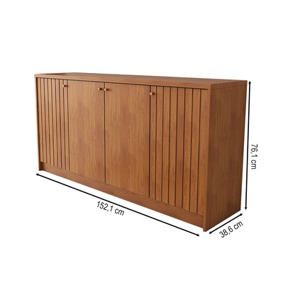 Balcão Buffet Lusso 4 Portas 3 Prateleiras Cinamomo - Panorama Móveis