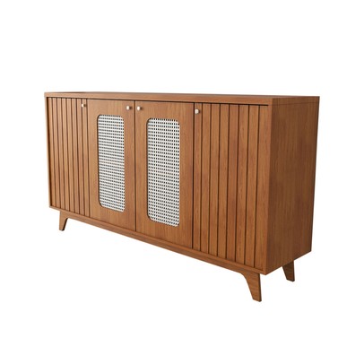 Balcão Buffet Vetro 4 Portas 3 Prateleiras Cinamomo - Panorama Móveis