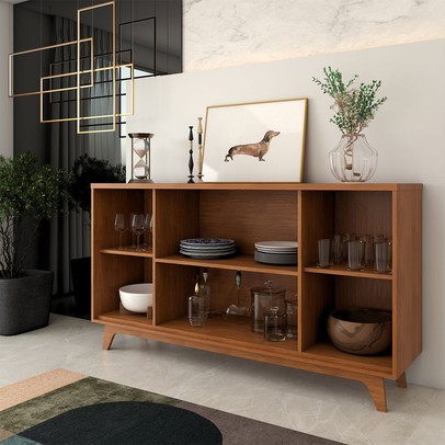 Balcão Buffet Vetro 4 Portas Cinamomo - Panorama Móveis